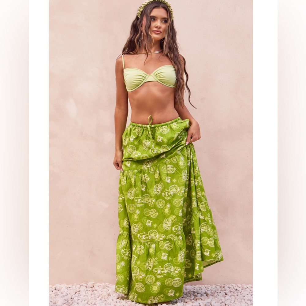 PrettyLittleThing Lime Green Maxi Skirt